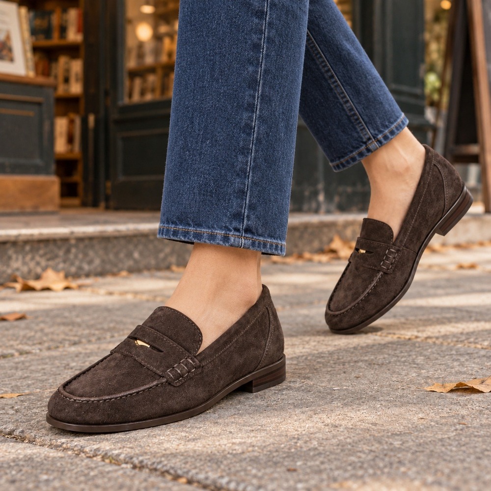 Madewell Porto Penny Loafer Suede Dark Brown Womens Size 8 M NWOB